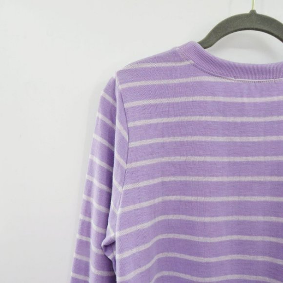 Marine Layer DK Crew, Lavender White Stripe, Size L - Picture 11 of 12